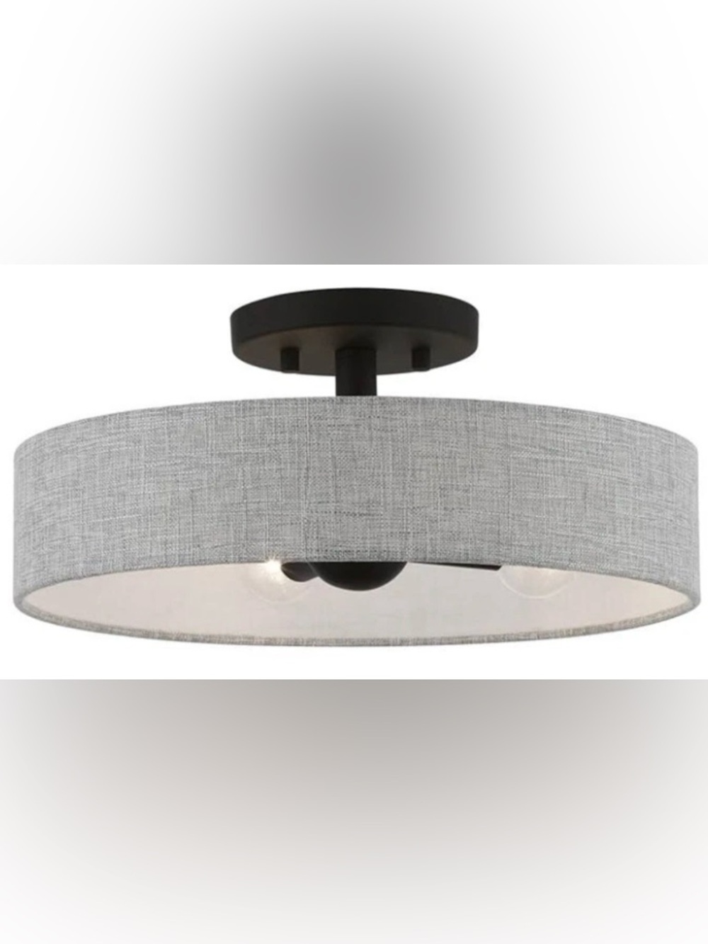 Livex Lighting 46147-04 Elmhurst 4 Light 14" Black Gray Semi-Flush Ceiling Light